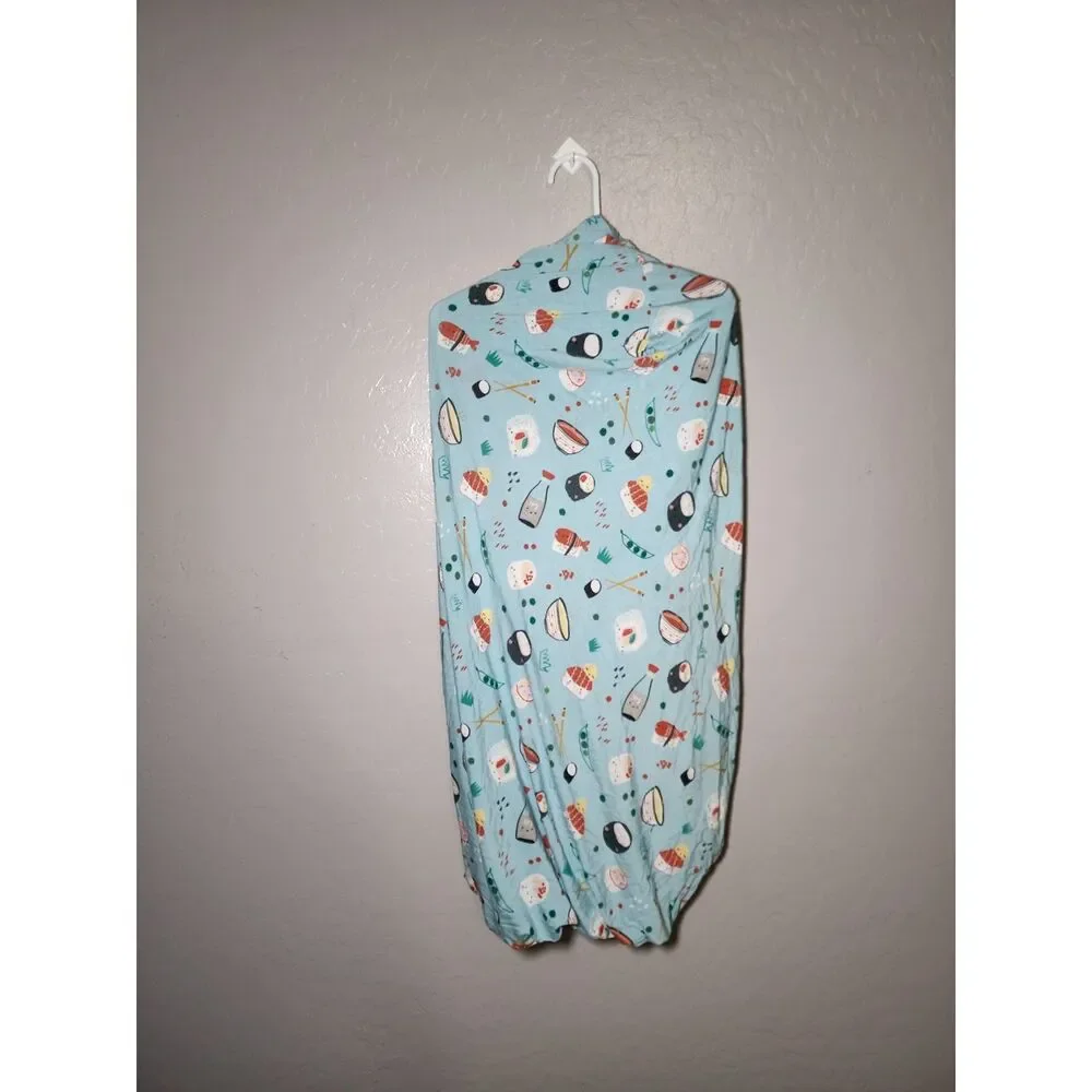 Little Sleepies Sushi Crib Sheet Blue Bamboo Viscose Fitted Baby Nursery Sheet